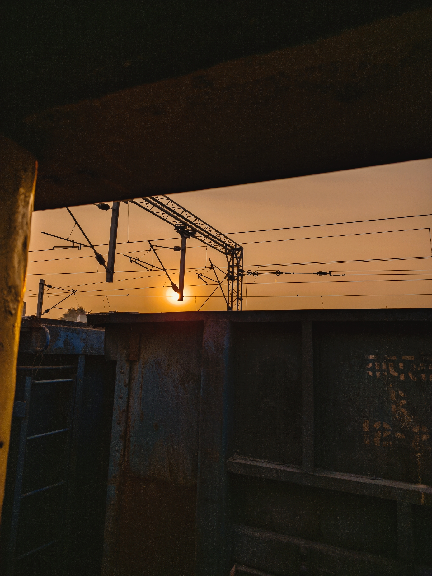 Beautiful sunset from train